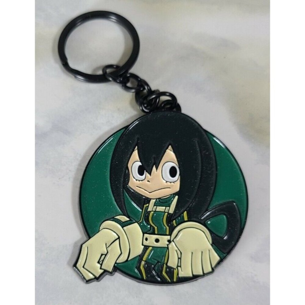 My Hero Academia Tsuyu Asui Metal Enamel Key Chain Ring FOB